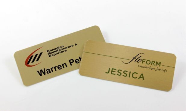 Gold Aluminum Name Tag with Magnetic Back: 3" x 1-1/4"-106276