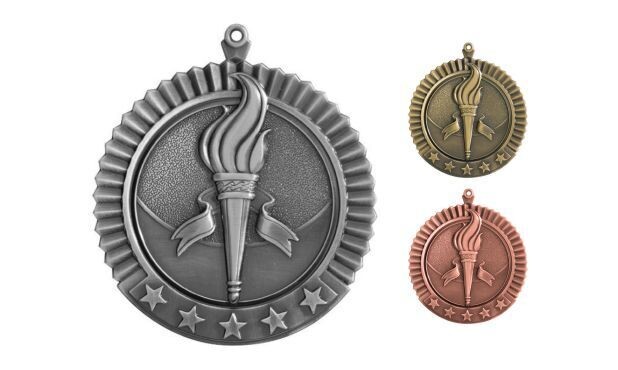 Five Star Victory Medallion: Antique Silver2-3/4