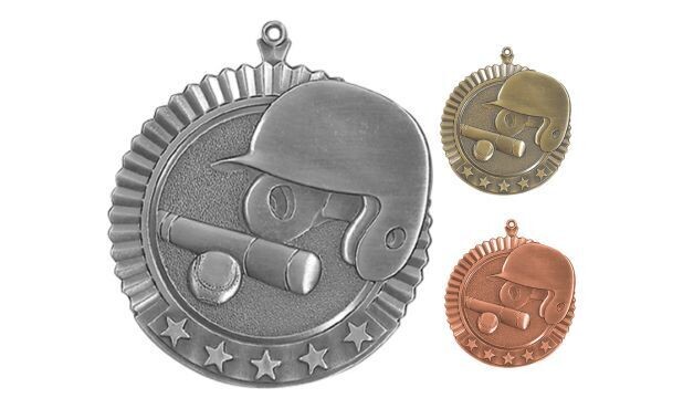 Five Star Baseball Medallion: Antique Silver 2-3/4"-105019