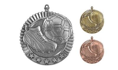 Five Star Soccer Medallion: Antique Silver 2-3/4"-105025