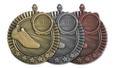 Five Star Track Medallion: Antique Silver 2-3/4"-105031