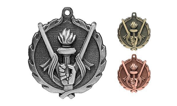 Sculptured Victory Medallion: Antique Silver 2-1/2"-105090