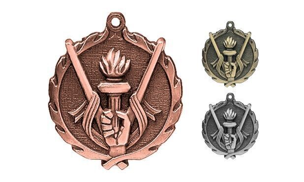 Sculptured Victory Medallion: Antique Bronze 2-1/2"