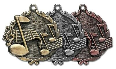 Sculptured Music Medallion: Antique Silver 2-1/2"-105099