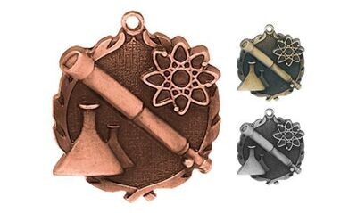 Sculptured Science Medallion: Antique Bronze 1-3/4"-105131