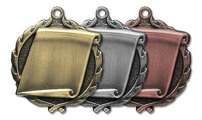 Sculptured Scroll Medallion: Antique Gold 1-3/4"-105159