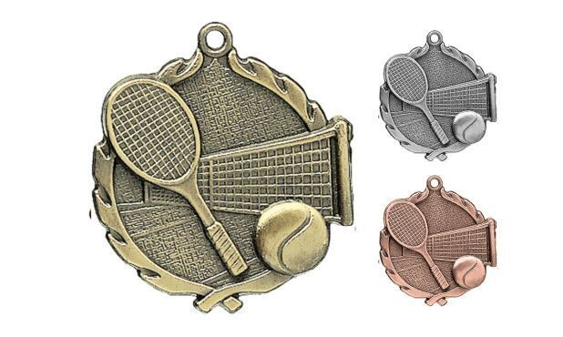 Sculptured Tennis Medallion: Antique Gold 1-3/4"-105186