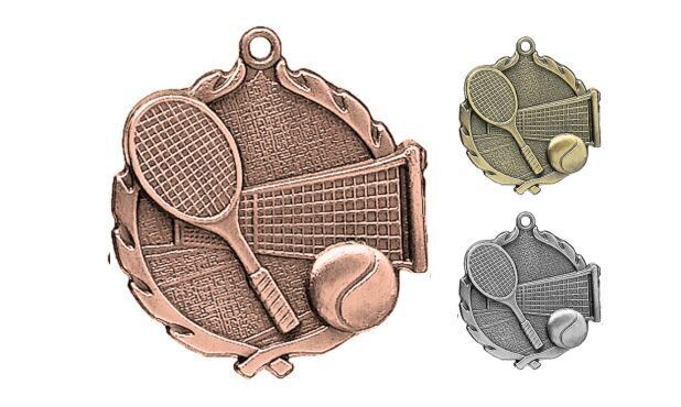 Sculptured Tennis Medallion: Antique Bronze 1-3/4"-105188