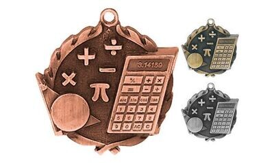 Sculptured Math Medallion: Antique Bronze 1-3/4"-105200