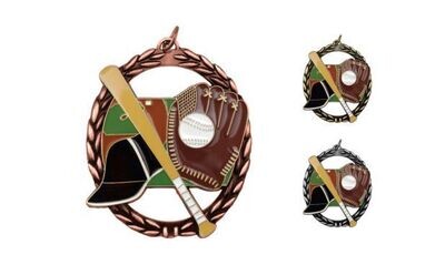 Full Colour Baseball Medallion: Antique Bronze 2-3/4"-105233