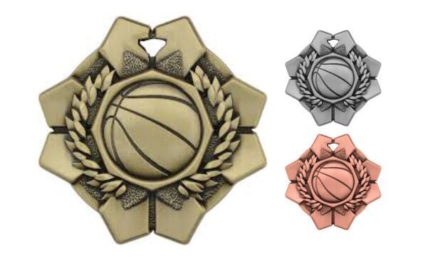Imperial Basketball Medallion: Antique Gold 2"-105345
