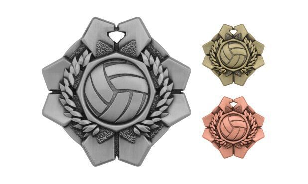 Imperial Volleyball Medallion: Antique Silver 2"-105358