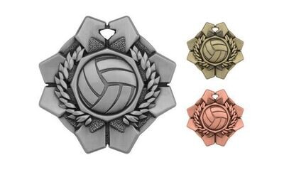 Imperial Volleyball Medallion: Antique Silver 2"-105358