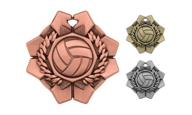 Imperial Volleyball Medallion: Antique Bronze 2"-105359