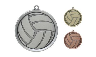 Mega Volleyball Medallion: Antique Silver 2-1/4"-105383