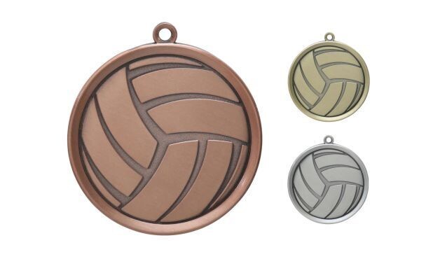 Mega Volleyball Medallion: Antique Bronze 2-1/4"-105384