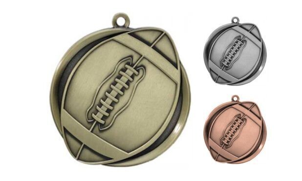 Mega Football Medallion: Antique Gold 2-1/4"-105388