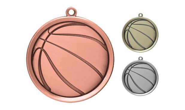 Mega Basketball Medallion: Antique Bronze 2-1/4"-105387