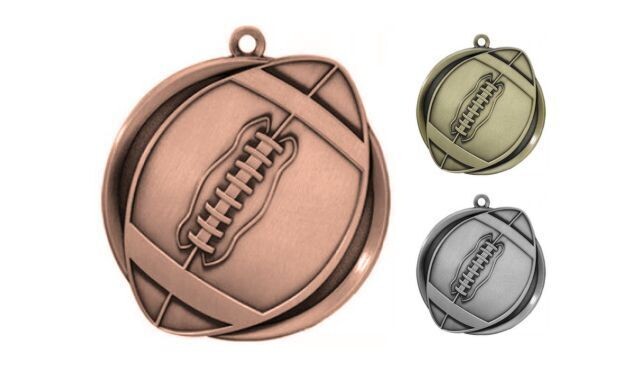 Mega Football Medallion: Antique Bronze 2-1/4"-105390