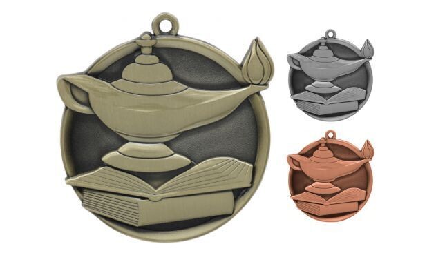 Mega Lamp of Knowledge Medallion: Antique Gold 2-1/4"-105391