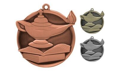 Mega Lamp of Knowledge Medallion: Antique Bronze 2-1/4"-105393