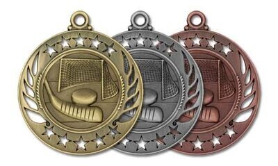 Galaxy Hockey Medallion: Antique Gold 2-1/4"-105440