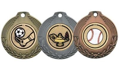 Olympian Universal Insert Medallion: Bright Silver 1-3/4"-105607
