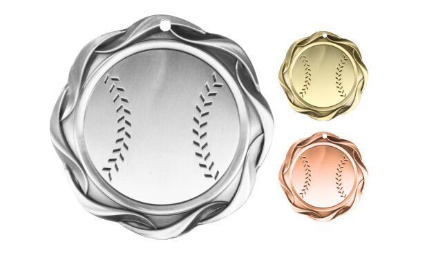 Fusion Baseball Medallion: Antique Silver 3"-107057