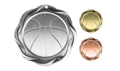 Fusion Basketball Medallion: Antique Silver 3"-107060