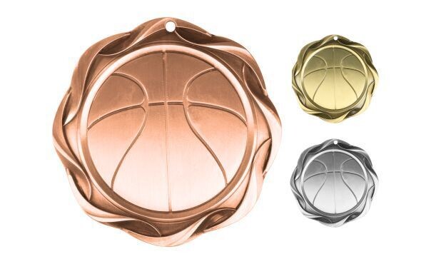 Fusion Basketball Medallion: Antique Bronze 3"-107061