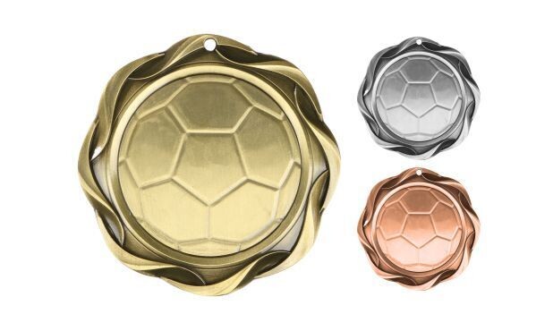 Fusion Soccer Medallion: Antique Gold 3"-107065