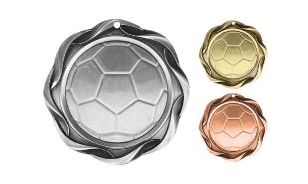 Fusion Soccer Medallion: Antique Silver 3"-107066