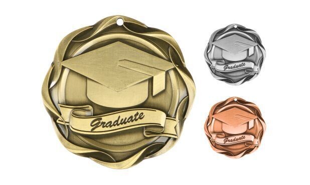 Fusion Graduate Medallion: Antique Gold 3"-107068