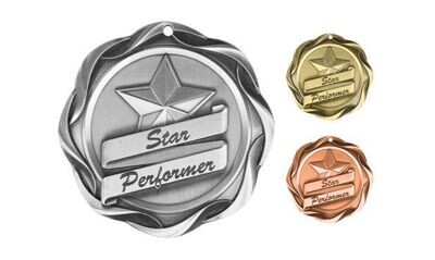 Fusion Star Performer Medallion: Antique Silver 3"-107072