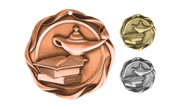 Fusion Lamp of Knowledge Medallion: Antique Bronze 3"-107085
