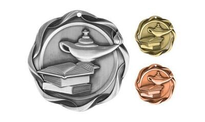 Fusion Lamp of Knowledge Medallion: Antique Silver 3"-107084