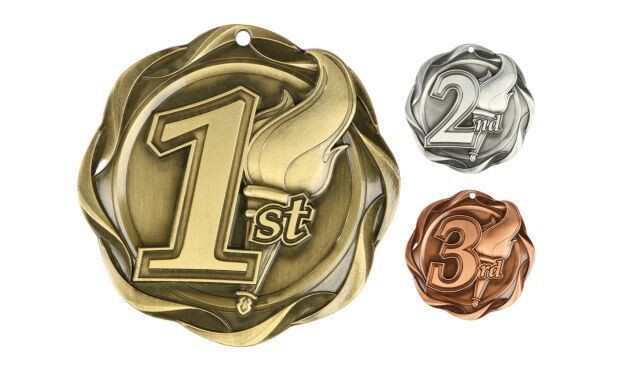 Fusion 1st Place Medallion: Antique Gold 3"-107086