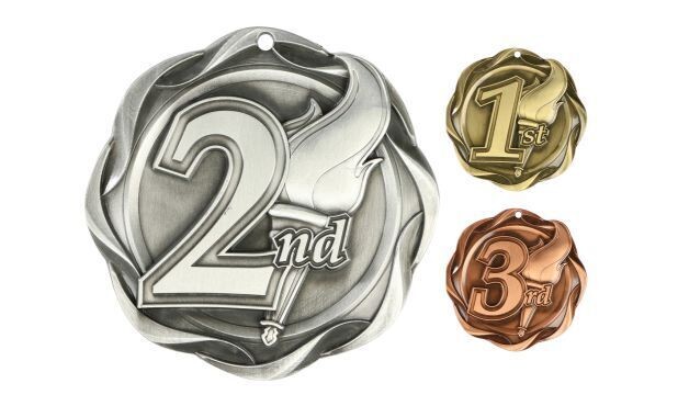 Fusion 2nd Place Medallion: Antique Silver 3"-107087