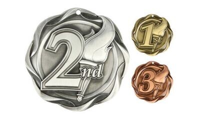 Fusion 2nd Place Medallion: Antique Silver 3"-107087