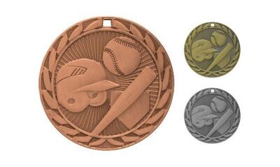 Iron Baseball Medallion: Antique Bronze 2"-107092