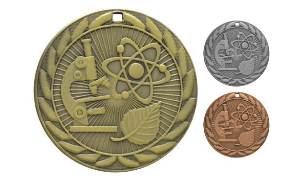 Iron Science Medallion: Antique Gold 2"-107093