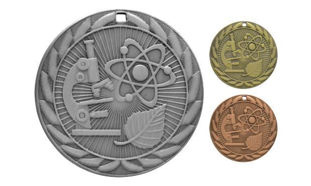 Iron Science Medallion: Antique Silver 2"-107094