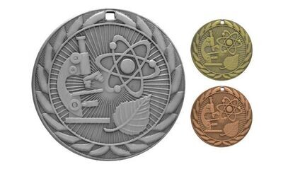 Iron Science Medallion: Antique Silver 2"-107094