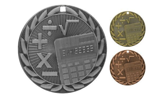 Iron Math Medallion: Antique Silver 2"-107100