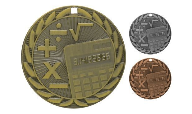 Iron Math Medallion: Antique Gold 2"-107099