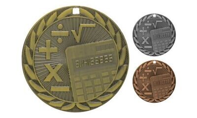 Iron Math Medallion: Antique Gold 2"-107099