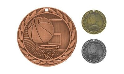 Iron Basketball Medallion: Antique Bronze 2"-107107