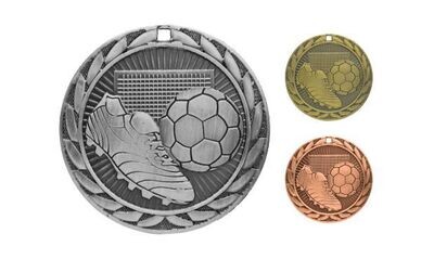 Iron Soccer Medallion: Antique Silver 2"-107112