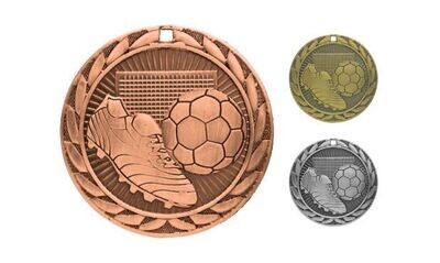 Iron Soccer Medallion: Antique Bronze 2"-107113