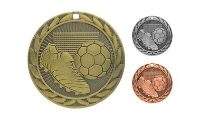 Iron Soccer Medallion: Antique Gold 2"-107111